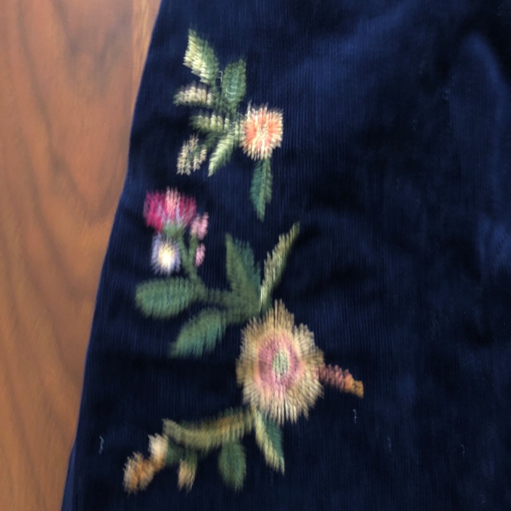 NWOT Floral Embroidered Corduroy Skirt - Picture 5 of 5